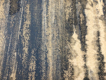 Load image into Gallery viewer, 1.5 Yard Clarke &amp; Clarke Latour Indigo French Navy Blue Charcoal Grey Beige Cream Abstract Upholstery Drapery Fabric