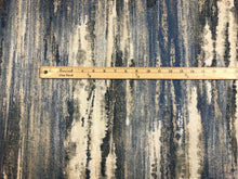 Load image into Gallery viewer, 1.5 Yard Clarke &amp; Clarke Latour Indigo French Navy Blue Charcoal Grey Beige Cream Abstract Upholstery Drapery Fabric