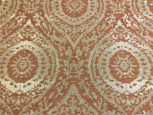 Load image into Gallery viewer, Designer Rusty Coral Taupe Beige Medallion Suzani Upholstery Drapery Fabric