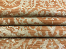 Load image into Gallery viewer, Designer Rusty Coral Taupe Beige Medallion Suzani Upholstery Drapery Fabric