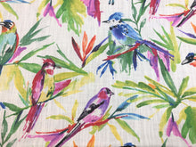 Load image into Gallery viewer, Richloom Songbird Ivory Orange Purple Green Blue Red Bird Print Fabric