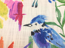 Load image into Gallery viewer, Richloom Songbird Ivory Orange Purple Green Blue Red Bird Print Fabric