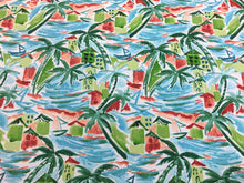 Load image into Gallery viewer, Richloom Solarium Ballyfin Coast Turquoise Aqua Blue Green Coral White Tropical Outdoor Fabric