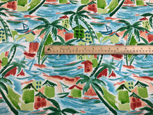 Load image into Gallery viewer, Richloom Solarium Ballyfin Coast Turquoise Aqua Blue Green Coral White Tropical Outdoor Fabric