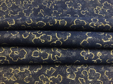 Load image into Gallery viewer, Designer Water &amp; Stain Resistant Indoor Outdoor Navy Blue Grey Abstract Upholstery Drapery Fabric