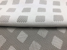 Load image into Gallery viewer, Reversible Designer Grey Off White Water &amp; Stain Resistant Indoor Outdoor Geometric Upholstery Drapery Fabric