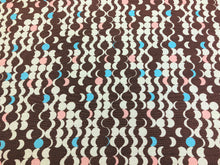 Load image into Gallery viewer, Designer Water &amp; Stain Resistant Indoor Outdoor Retro Modern Brown Pink Blue Geometric Abstract Upholstery Drapery Fabric