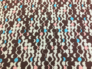 Designer Water & Stain Resistant Indoor Outdoor Retro Modern Brown Pink Blue Geometric Abstract Upholstery Drapery Fabric
