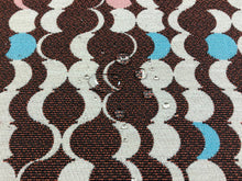 Load image into Gallery viewer, Designer Water &amp; Stain Resistant Indoor Outdoor Retro Modern Brown Pink Blue Geometric Abstract Upholstery Drapery Fabric