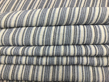 Load image into Gallery viewer, French Blue Off White Grey Semi Sheer Gauze Cotton Drapery Fabric