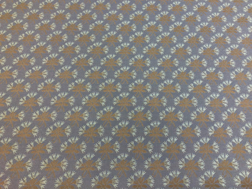 Designer Water & Stain Resistant Seafoam Blue Dark Gold Floral Upholstery Fabric