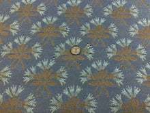 Load image into Gallery viewer, Designer Water &amp; Stain Resistant Seafoam Blue Dark Gold Floral Upholstery Fabric