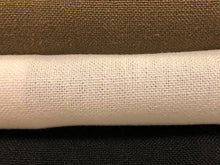 Load image into Gallery viewer, Linen Poly Textured Sand Brown White Black MCM Mid Century Modern Drapery Fabric
