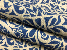 Load image into Gallery viewer, Richloom Tachenda Indigo Blue Beige Medallion Cotton Upholstery Drapery Fabric