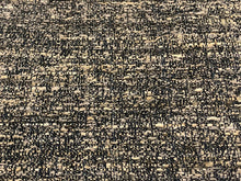 Load image into Gallery viewer, Mid Century Modern MCM Woven Textured Charcoal Cream Grey Black Taupe Tweed Upholstery Drapery Fabric