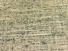 Load image into Gallery viewer, Mid Century Modern MCM Woven Textured Beige Grey Stone French Blue Taupe Tweed Upholstery Drapery Fabric