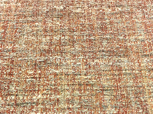 Mid Century Modern MCM Woven Textured Magenta Pink Beige Grey Wine Brown Coral Orange Red Beige Tweed Upholstery Drapery Fabric