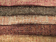 Load image into Gallery viewer, Mid Century Modern MCM Woven Textured Magenta Pink Beige Grey Wine Brown Coral Orange Red Beige Tweed Upholstery Drapery Fabric