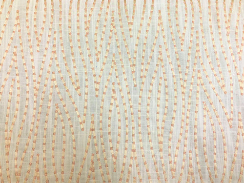 Off White Blush Abstract Geometric Embroidered Drapery Fabric