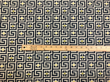 Load image into Gallery viewer, Designer Navy Blue Cream Yellow Green Geometric Upholstery Drapery Fabric