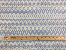 Load image into Gallery viewer, Designer Off White Light Blue Grey Geometric Tribal Upholstery Drapery Fabric