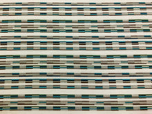 Load image into Gallery viewer, Designer Water &amp; Stain Resistant Off White Teal Grey Brown Geometric Abstract Upholstery Drapery Fabric