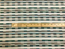Load image into Gallery viewer, Designer Water &amp; Stain Resistant Off White Teal Grey Brown Geometric Abstract Upholstery Drapery Fabric