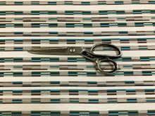 Load image into Gallery viewer, Designer Water &amp; Stain Resistant Off White Teal Grey Brown Geometric Abstract Upholstery Drapery Fabric