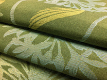 Load image into Gallery viewer, Water &amp; Stain Resistant Sage Green Lime Aqua Floral Upholstery Fabric