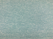 Load image into Gallery viewer, Designer Water &amp; Stain Resistant Indoor Outdoor Turquoise Blue White Boucle MCM Mid Century Modern Upholstery Drapery Fabric