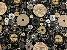 Load image into Gallery viewer, Designer Water &amp; Stain Resistant Black Grey Brass Beige Asian Abstract Upholstery Drapery Fabric
