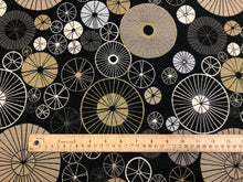 Load image into Gallery viewer, Designer Water &amp; Stain Resistant Black Grey Brass Beige Asian Abstract Upholstery Drapery Fabric
