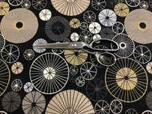 Load image into Gallery viewer, Designer Water &amp; Stain Resistant Black Grey Brass Beige Asian Abstract Upholstery Drapery Fabric