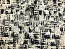 Load image into Gallery viewer, Designer Water &amp; Stain Resistant Indoor Outdoor Black Off White Abstract Upholstery Drapery Fabric