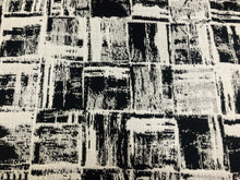 Load image into Gallery viewer, Designer Water &amp; Stain Resistant Indoor Outdoor Black Off White Abstract Upholstery Drapery Fabric