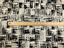 Load image into Gallery viewer, Designer Water &amp; Stain Resistant Indoor Outdoor Black Off White Abstract Upholstery Drapery Fabric
