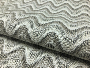 1.25 Yards Schumacher Bargello Wave Natural Taupe Beige Cream Flamestitch Upholstery Fabric
