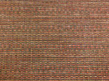 Load image into Gallery viewer, 1 Yd Designer Genuine Straw Acrylic Basketweave Indoor Outdoor Pink Coral Orange Taupe Brown Upholstery Fabric