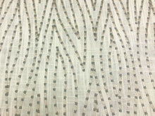 Load image into Gallery viewer, Off White Grey Geometric Abstract Embroidered Drapery Fabric