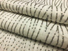 Load image into Gallery viewer, Off White Grey Geometric Abstract Embroidered Drapery Fabric