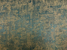 Load image into Gallery viewer, Designer Dark Teal Beige Abstract Textured MCM Mid Century Modern Upholstery Drapery Fabric