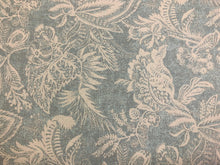 Load image into Gallery viewer, Designer Water &amp; Stain Resistant Indoor Outdoor Aqua Seafoam Beige Botanical Floral Upholstery Drapery Fabric