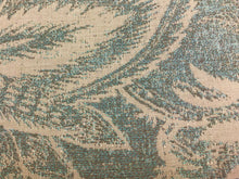 Load image into Gallery viewer, Designer Water &amp; Stain Resistant Indoor Outdoor Aqua Seafoam Beige Botanical Floral Upholstery Drapery Fabric