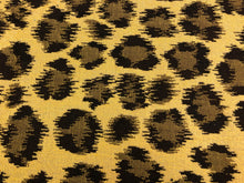 Load image into Gallery viewer, 1.25 Yd Designer Water &amp; Stain Resistant Yellow Beige Brown Cheetah Upholstery Drapery Fabric
