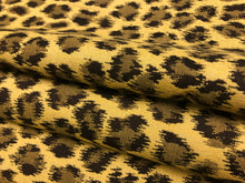 Load image into Gallery viewer, 1.25 Yd Designer Water &amp; Stain Resistant Yellow Beige Brown Cheetah Upholstery Drapery Fabric