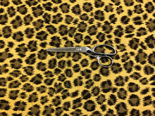 Load image into Gallery viewer, 1.25 Yd Designer Water &amp; Stain Resistant Yellow Beige Brown Cheetah Upholstery Drapery Fabric