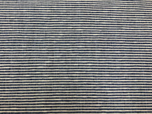 Load image into Gallery viewer, Designer Woven Navy Blue White Ticking Stripe Upholstery Drapery Fabric