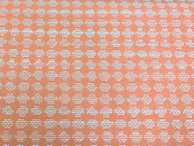Load image into Gallery viewer, 1.5 Yd Designer Water &amp; Stain Resistant Indoor Outdoor Light Orange White Geometric Upholstery Fabric