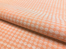 Load image into Gallery viewer, 1.5 Yd Designer Water &amp; Stain Resistant Indoor Outdoor Light Orange White Geometric Upholstery Fabric
