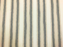 Load image into Gallery viewer, 1 1/3 Yd Groundworks Kelly Wearstler Shoreline Linen Pyrite Ivory Grey Beige Stripe Indoor Outdoor Fabric
